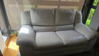 Sofá Natuzzi 3+2 piel auténtica beige claro