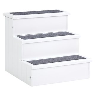 PawHut Scaletta per cani 40.5cm x 44.5cm x 38cm Bi