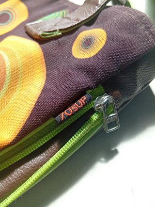 Bolso 70sUP grande sicodélico marrón naranja verde