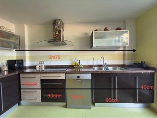 Muebles cocina desmontada con electrodomésticos