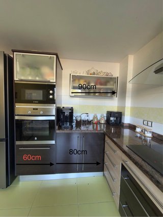 Muebles cocina desmontada con electrodomésticos