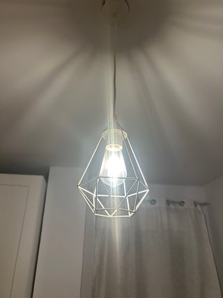 Lámpara jaula geométrica blanca