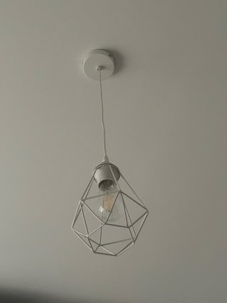 Lámpara jaula geométrica blanca