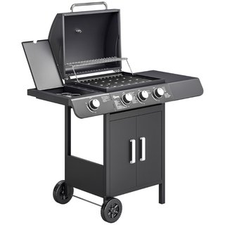 Barbecue a Gas con Coperchio, 4 Bruciatori da 11.6