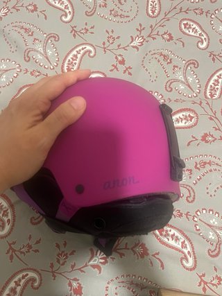 Casco da sci rosa e viola