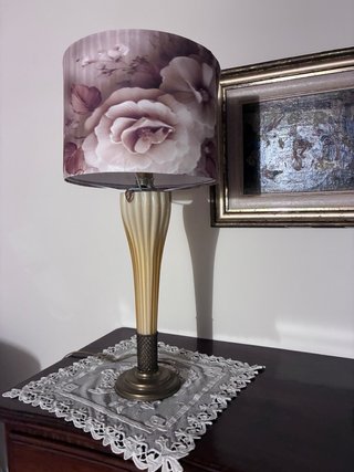 Lampada retrò in vetro e metallo