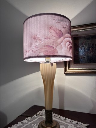 Lampada retrò in vetro e metallo