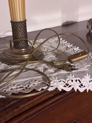 Lampada retrò in vetro e metallo