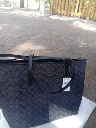 Bolso Coach Negro/Gris