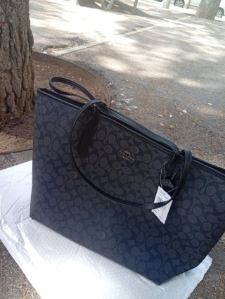 Bolso Coach Negro/Gris