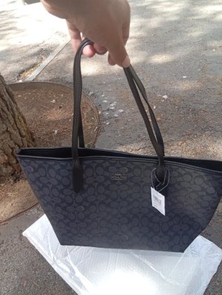 Bolso Coach Negro/Gris