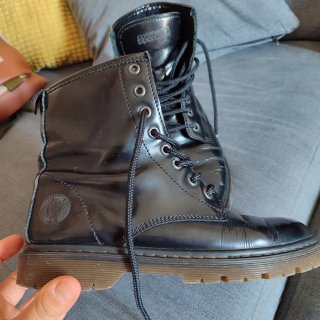 Botas estilo militar de piel talla 38
