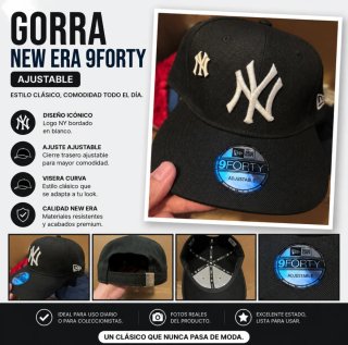 Gorra New Era 9FORTY Ajustable NY Negra