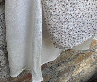 Top Seda Massimo Dutti Beige/Blanco