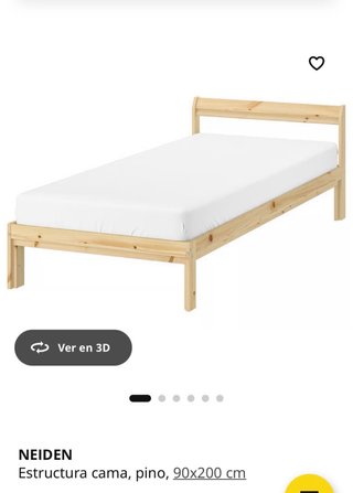Estructura pino 90x200 + colchón (sin sumier)
