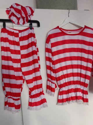 Disfraz adulto rayas rojo y blanco