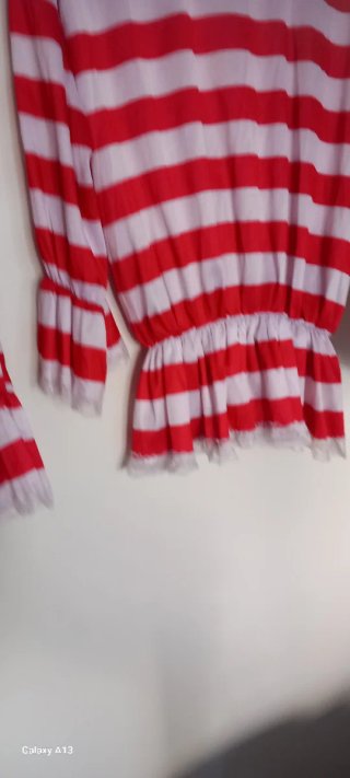 Disfraz adulto rayas rojo y blanco