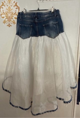 Falda Upcycling Denim/Tulle Talla 36/38