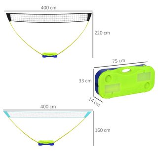 Badminton-Netz-Set Volleyball-Netz-Set, 3-teiliges