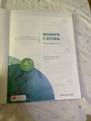 Libro Geografía e Historia 4 Eso diversificación