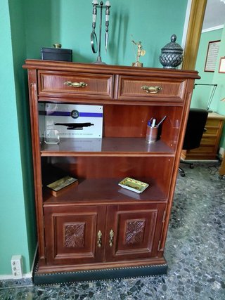 Muebles de despacho madera y cuero