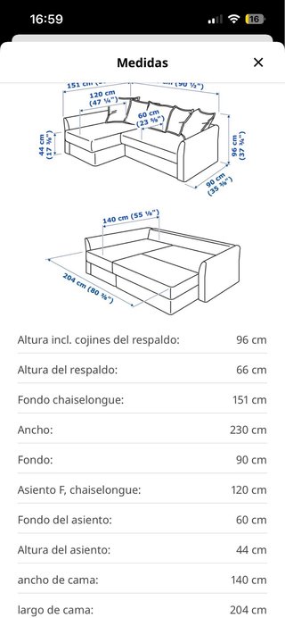Sofá Cama Gris Oscuro Ikea