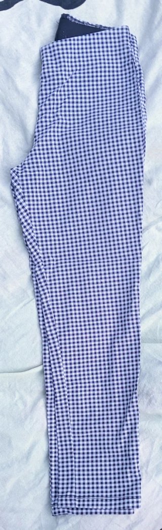 Pantaloni donna a quadri blu e bianchi