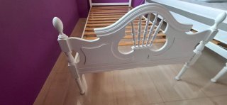 Cama individual blanca 90x190