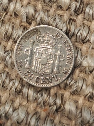 Moneda 1 Peseta Plata 1892 Alfonso XIII - Rey Niño