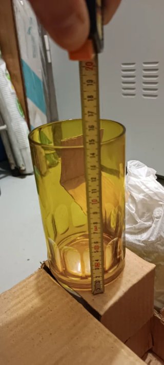 6 Vasos altos amarillos de cristal