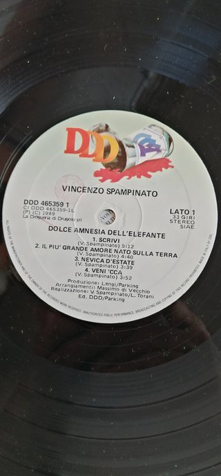 Vinile LP 33 Giri Vincenzo Spampinato 1989