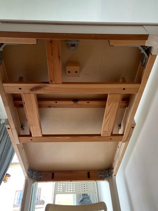 Mesa extensible de madera maciza blanca