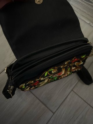 Bolso Vintage Flores Bordadas