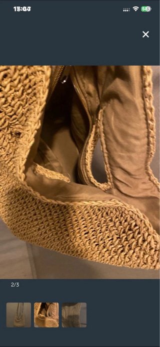 Bolso de rafia marrón
