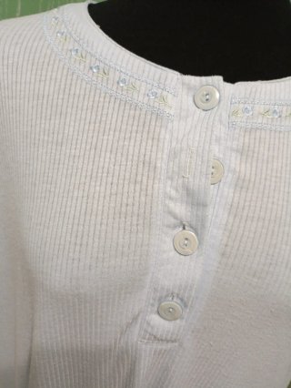 Camicia da notte azzurra a costine