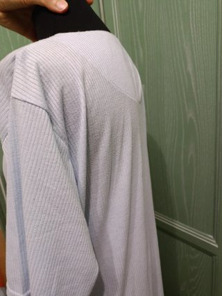 Camicia da notte azzurra a costine