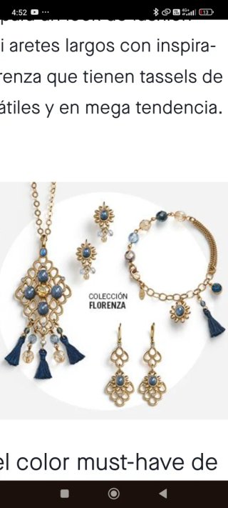 Conjunto collar, pendientes y pulsera oro