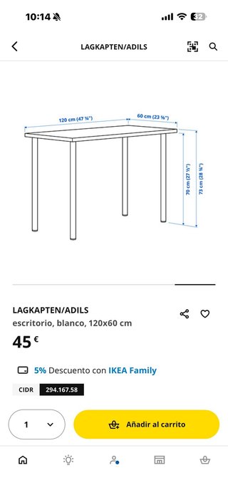 Mesa/escritorio madera y metal