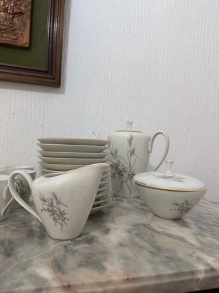 Juego de café porcelana floral