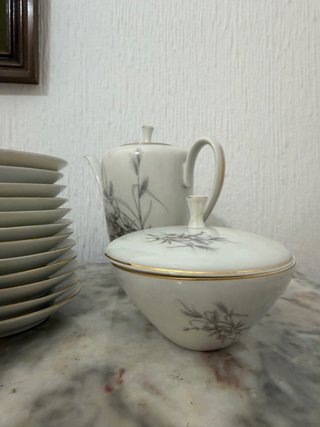 Juego de café porcelana floral