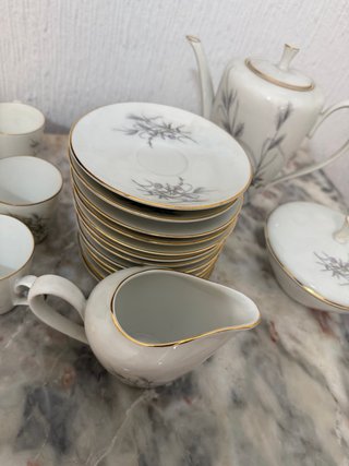 Juego de café porcelana floral