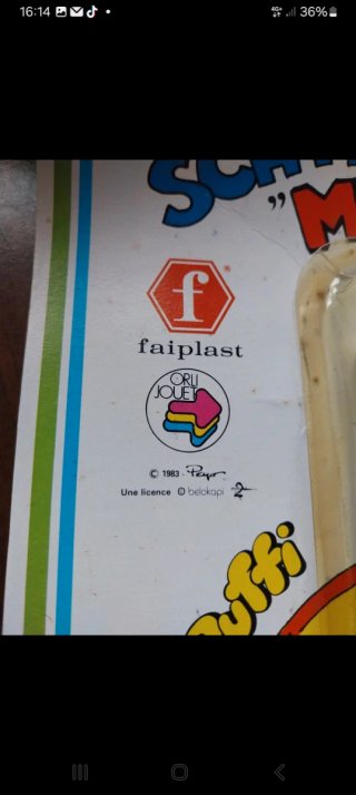 Chitarra giocattolo puffi peyo anni '80 Originale