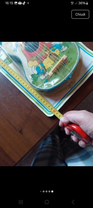 Chitarra giocattolo puffi peyo anni '80 Originale