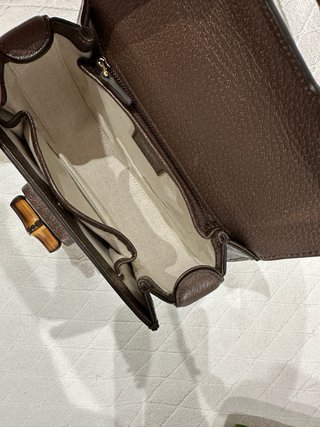 Borsa Gucci Bamboo Manico Top Beige/Marrone
