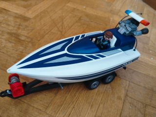 Coche y lancha policial Playmobil