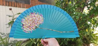 Abanico Biznaga turquesa