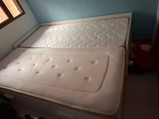 Cama nido IKEA blanca con 2 cajones