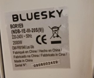 Radiador de aceite Bluesky 2000 w