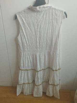 Vestido blanco bordado L