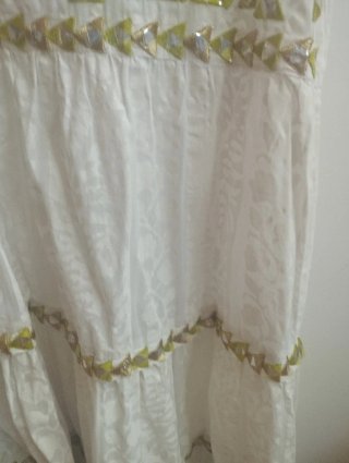 Vestido blanco bordado L